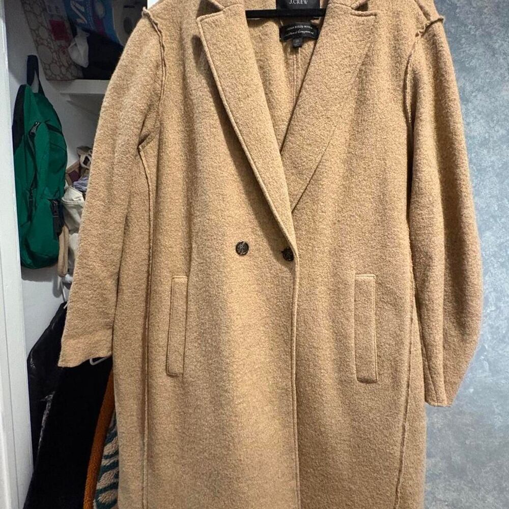 J.Crew Daphne Boiled Wool Tan Topcoat in Size 22
